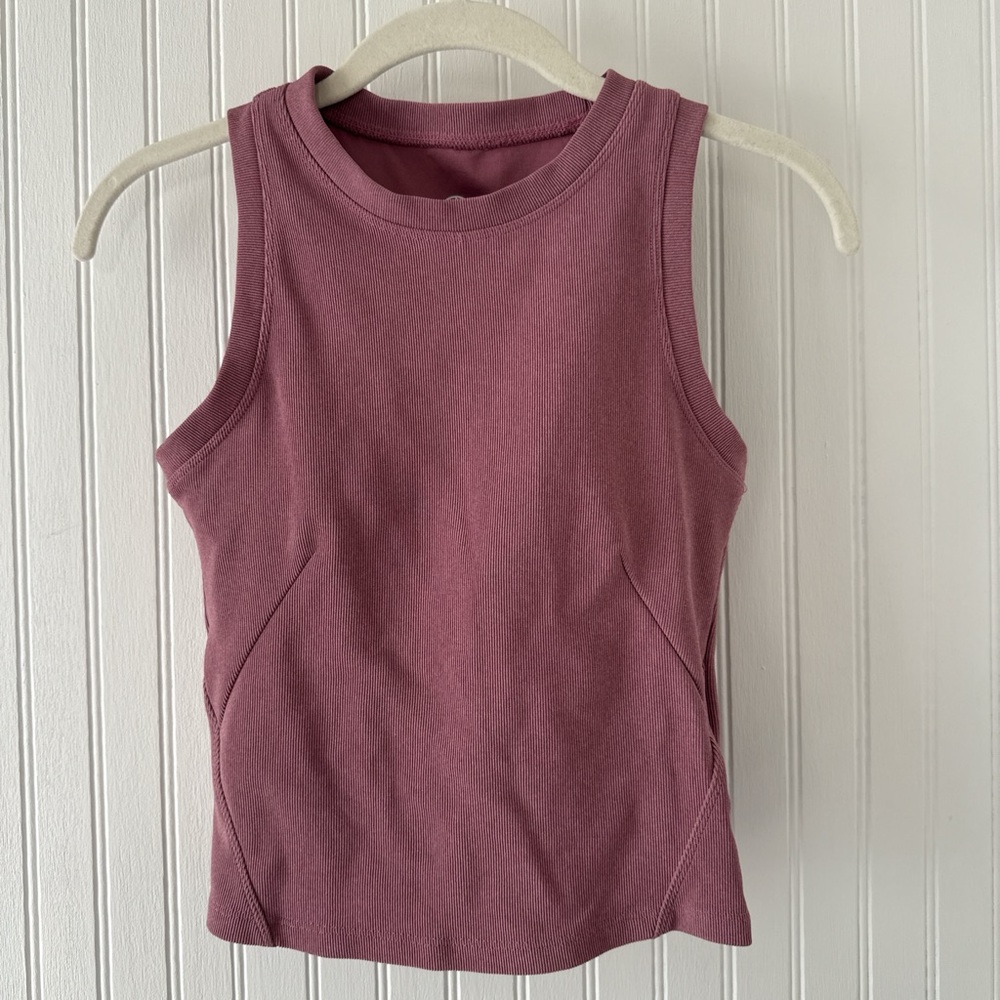 Padded Mauve Tank Top for Yoga